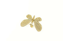 Load image into Gallery viewer, 14K Pave Diamond Encrusted Butterfly Symbol Pendant Yellow Gold