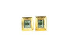 Load image into Gallery viewer, 14K 1.80 Ctw Natural Emerald Squared Stud Earrings Yellow Gold