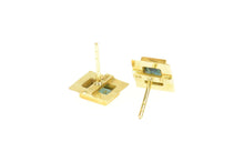 Load image into Gallery viewer, 14K 1.80 Ctw Natural Emerald Squared Stud Earrings Yellow Gold