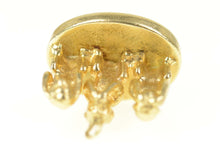 Load image into Gallery viewer, 14K See Hear Speak No Evil Monkey Chrysoprase Charm/Pendant Yellow Gold