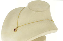 Load image into Gallery viewer, 14K 1.79 Ctw Oval Ruby Diamond Halo Statement Pendant Yellow Gold