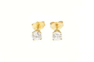 14K 0.56 Ctw Classic Diamond Solitaire Stud Earrings Yellow Gold