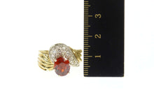 Load image into Gallery viewer, 14K 5.50 Ctw Hessonite Garnet Diamond Wavy Ring Size 9 Yellow Gold