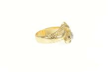 Load image into Gallery viewer, 14K Diamond Ruby Eyed Snake Serpent Statement Ring Size 8.75 Yellow Gold