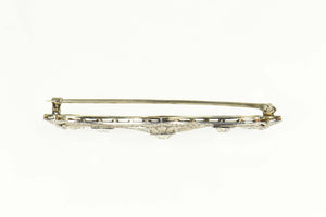 Platinum 1.17 Ctw Old European Cut Diamond Victorian Pin/Brooch