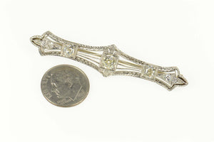 Platinum 1.17 Ctw Old European Cut Diamond Victorian Pin/Brooch