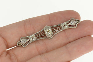 Platinum 1.17 Ctw Old European Cut Diamond Victorian Pin/Brooch