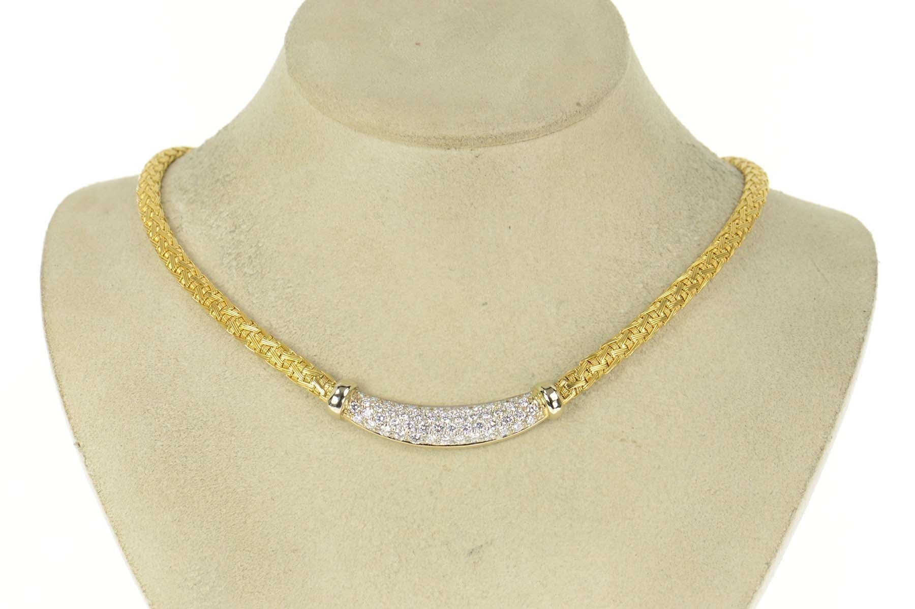Roberto Coin Pavé Diamond Padlock Necklace in 18K Yellow Gold