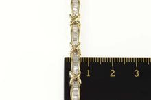 Load image into Gallery viewer, 14K 3.00 Ctw Baguette Diamond Bar Link Tennis Bracelet 7&quot; Yellow Gold