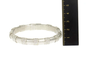 18K 1.50 Ctw Roberto Demeglio Diamond Banded Bracelet 6.75" White Gold