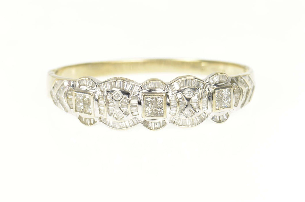 18K 3.20 Ctw Art Deco Diamond Child's Bangle Bracelet 5.5
