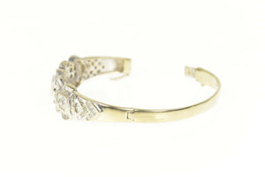 18K 3.20 Ctw Art Deco Diamond Child's Bangle Bracelet 5.5" Yellow Gold