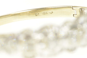 18K 3.20 Ctw Art Deco Diamond Child's Bangle Bracelet 5.5" Yellow Gold