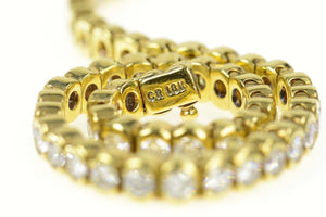 14K 5.60 Ctw Diamond Classic Statement Tennis Bracelet 7.25" Yellow Gold