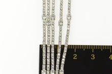 Load image into Gallery viewer, 18K 9.10 Ctw Layered Diamond Five Tiered Tennis Bracelet 7.25&quot; White Gold