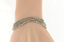 Load image into Gallery viewer, 18K 9.10 Ctw Layered Diamond Five Tiered Tennis Bracelet 7.25&quot; White Gold
