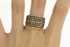 14K 2.14 Ctw LeVian Chocolate Diamond Statement Ring Size 9.5 Rose Gold