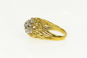 18K 1.44 Ctw Diamond Artisanal Vine Cluster Men's Ring Size 10 Yellow Gold