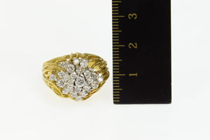 18K 1.44 Ctw Diamond Artisanal Vine Cluster Men's Ring Size 10 Yellow Gold