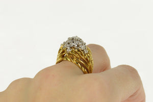 18K 1.44 Ctw Diamond Artisanal Vine Cluster Men's Ring Size 10 Yellow Gold