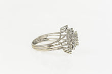 Load image into Gallery viewer, 14K 0.94 Ctw Diamond Retro Cluster Statement Ring Size 5.5 White Gold
