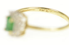 Load image into Gallery viewer, 14K 0.40 Ctw Emerald Diamond Halo Engagement Ring Size 7 Yellow Gold