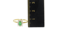 Load image into Gallery viewer, 14K 0.40 Ctw Emerald Diamond Halo Engagement Ring Size 7 Yellow Gold