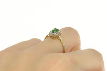 Load image into Gallery viewer, 14K 0.40 Ctw Emerald Diamond Halo Engagement Ring Size 7 Yellow Gold