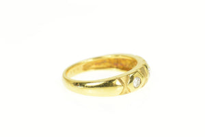 18K 0.22 Ctw Diamond Geometric Wedding Band Ring Size 6 Yellow Gold