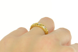18K 0.22 Ctw Diamond Geometric Wedding Band Ring Size 6 Yellow Gold