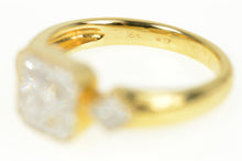 Load image into Gallery viewer, 18K 0.36 Ctw Pave Diamond Halo Engagement Ring Size 6 Yellow Gold