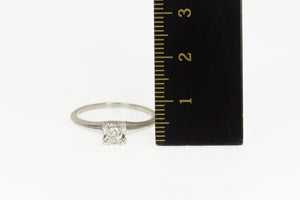 14K 0.16 Ct 1940's Diamond Solitaire Engagement Ring Size 7.5 White Gold