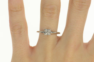 14K 0.16 Ct 1940's Diamond Solitaire Engagement Ring Size 7.5 White Gold