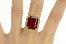 Load image into Gallery viewer, 14K 15.42 Ctw Emerald Syn. Ruby Diamond Cocktail Ring Size 7.25 Yellow Gold