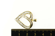 Load image into Gallery viewer, 10K 1.00 Ctw Baguette &amp; Round Diamond Heart Pendant Yellow Gold