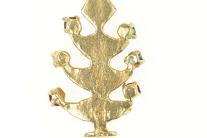 14K 1960's Retro Christmas Tree Holiday Charm/Pendant Yellow Gold