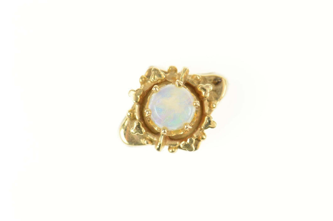 14K Ornate Opal Decorative Slide Bracelet Charm/Pendant Yellow Gold