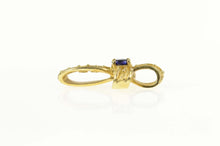 Load image into Gallery viewer, 10K Cross Natural Sapphire Dot Embellished Loop Pendant Yellow Gold