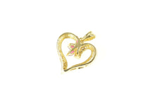 Load image into Gallery viewer, 14K Marquise Ruby Diamond Curvy Heart Love Pendant Yellow Gold