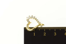 Load image into Gallery viewer, 14K Diamond Curvy Heart Love Symbol Pendant Yellow Gold