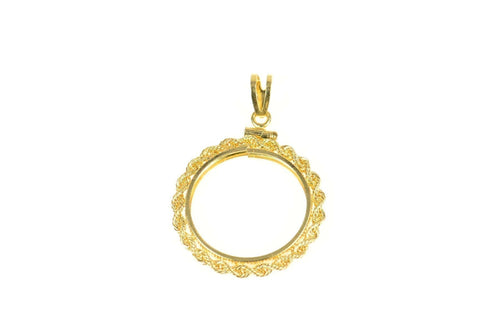 14K Liberty Buffalo Jefferson Nickel Coin Holder Charm/Pendant Yellow Gold