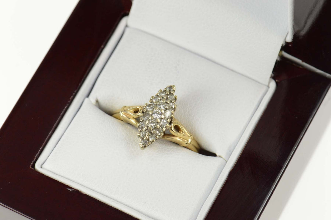 14K 0.23 Ctw Cluster Diamond Engagement Ring Size 5.75 Yellow Gold