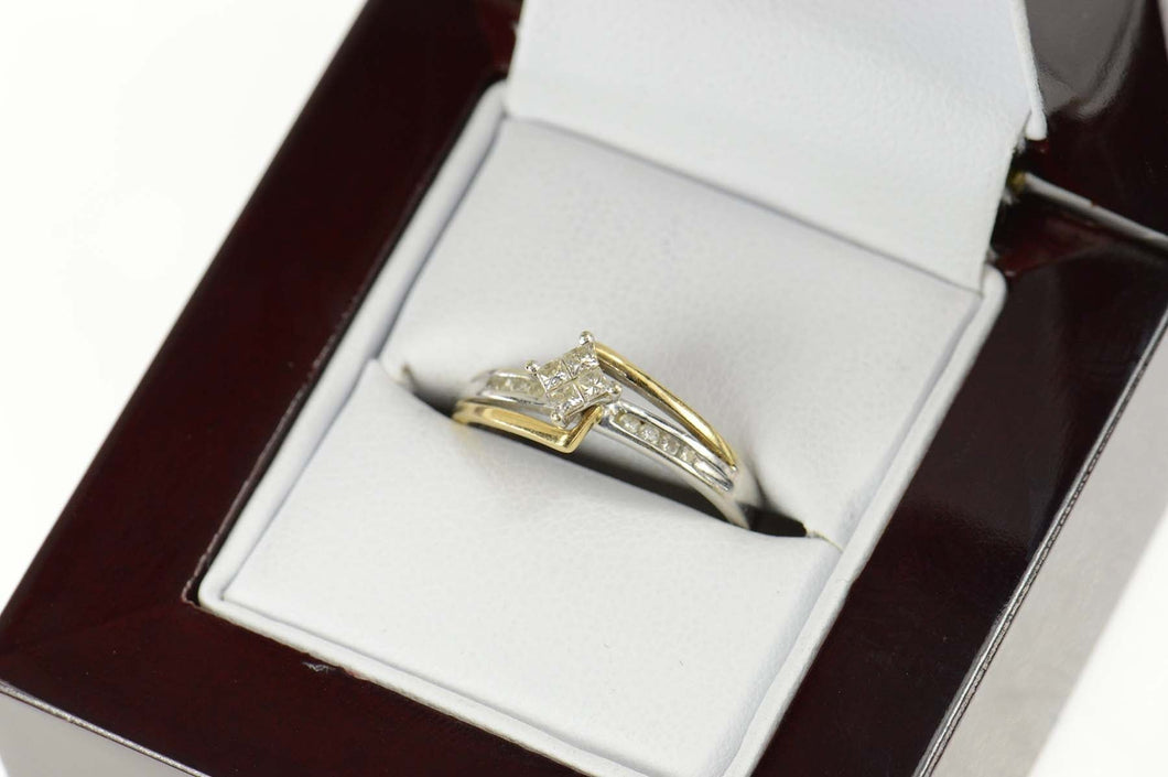 10K 0.20 Ctw Princess Diamond Promise Ring Size 5.5 White Gold