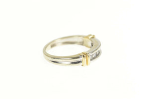 10K 0.21 Ctw Diamond Two Tone Wedding Band Ring Size 5.5 White Gold