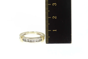 10K 0.21 Ctw Diamond Two Tone Wedding Band Ring Size 5.5 White Gold