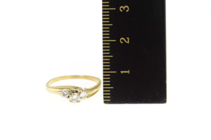 14K 0.29 Ctw Classic Three Diamond Engagement Ring Size 5 Yellow Gold