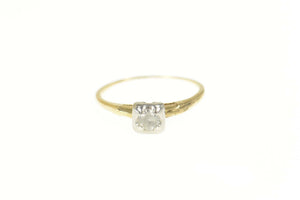 14K 1940's Retro Classic Travel Engagement Ring Size 5 Yellow Gold