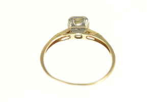 14K 1940's Retro Classic Travel Engagement Ring Size 5 Yellow Gold