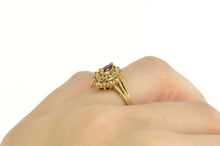 Load image into Gallery viewer, 14K Marquise Ruby Diamond Halo Engagement Ring Size 6.25 Yellow Gold