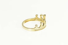 Load image into Gallery viewer, 10K Ornate Tiara Crown Princess Queen CZ Ring Size 7 Yellow Gold